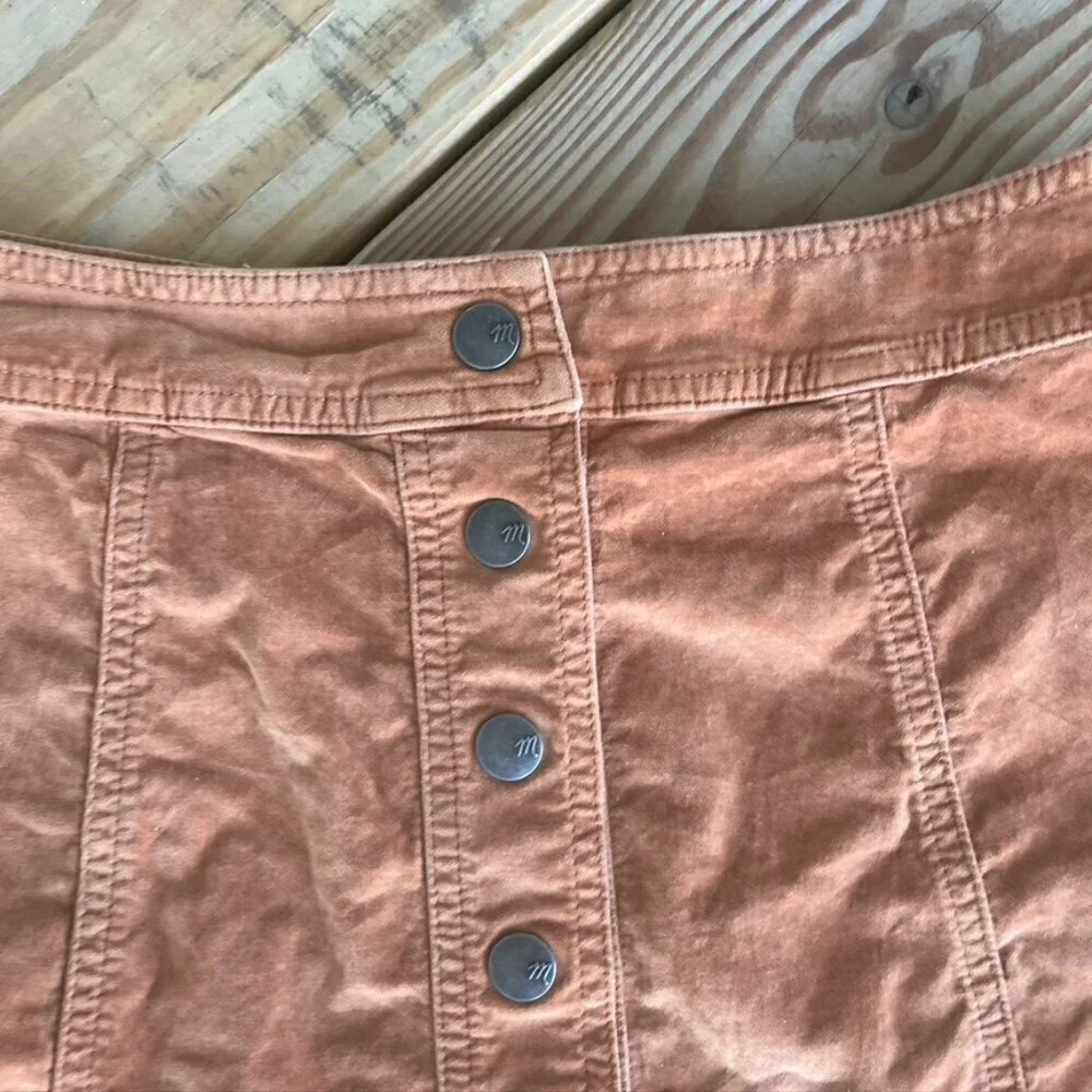 Madewelll Button Up Suede Mini Skirt Tan Brown Size 0